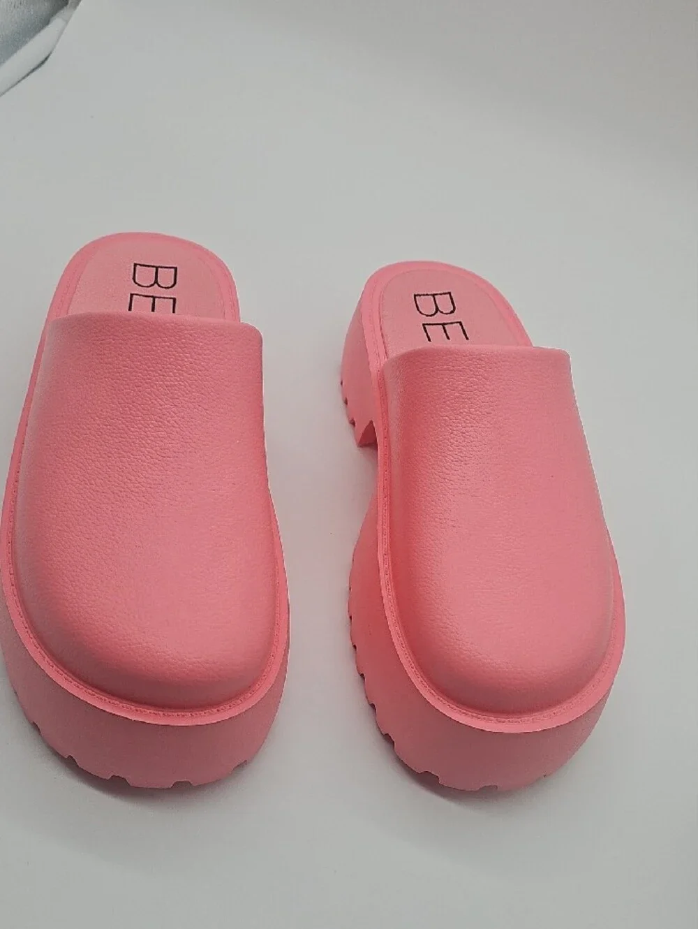 Pink Slip-On Platform Sandals